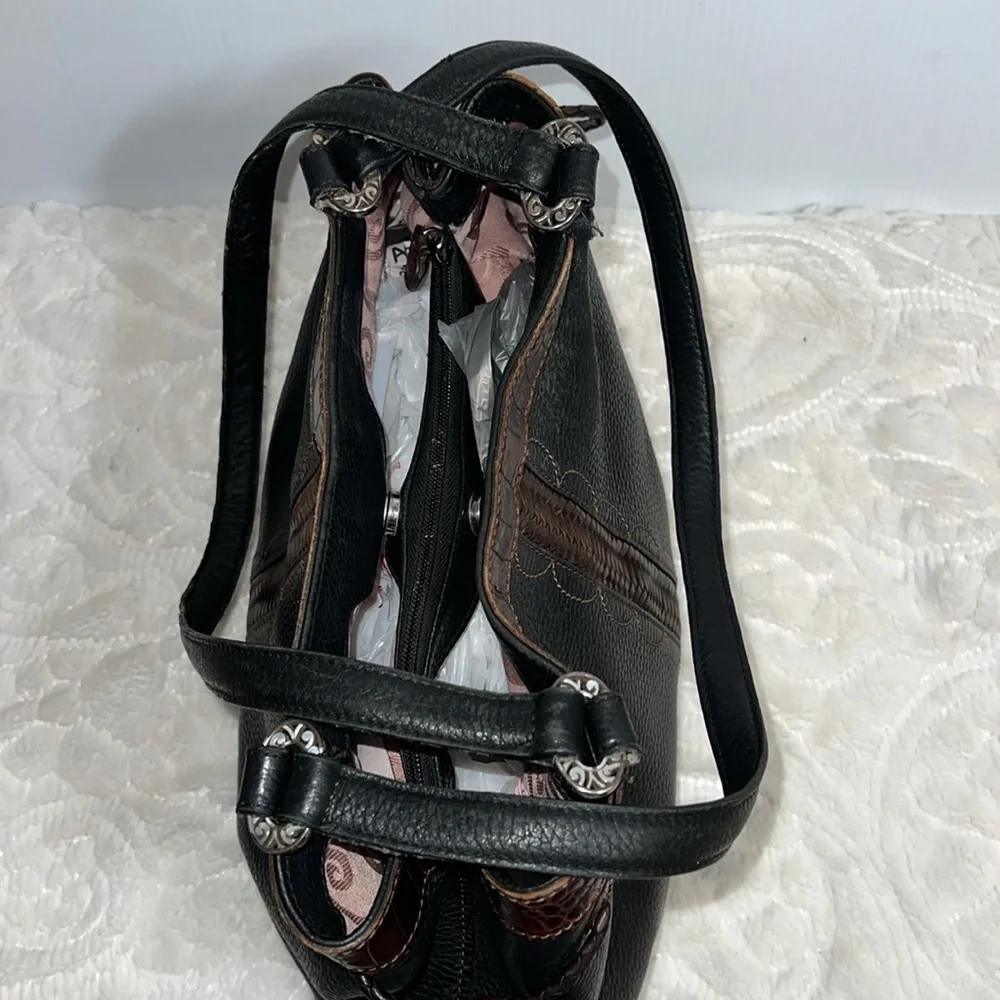 Brighton black leather hand shoulder bag 1 - Picture 9 of 13